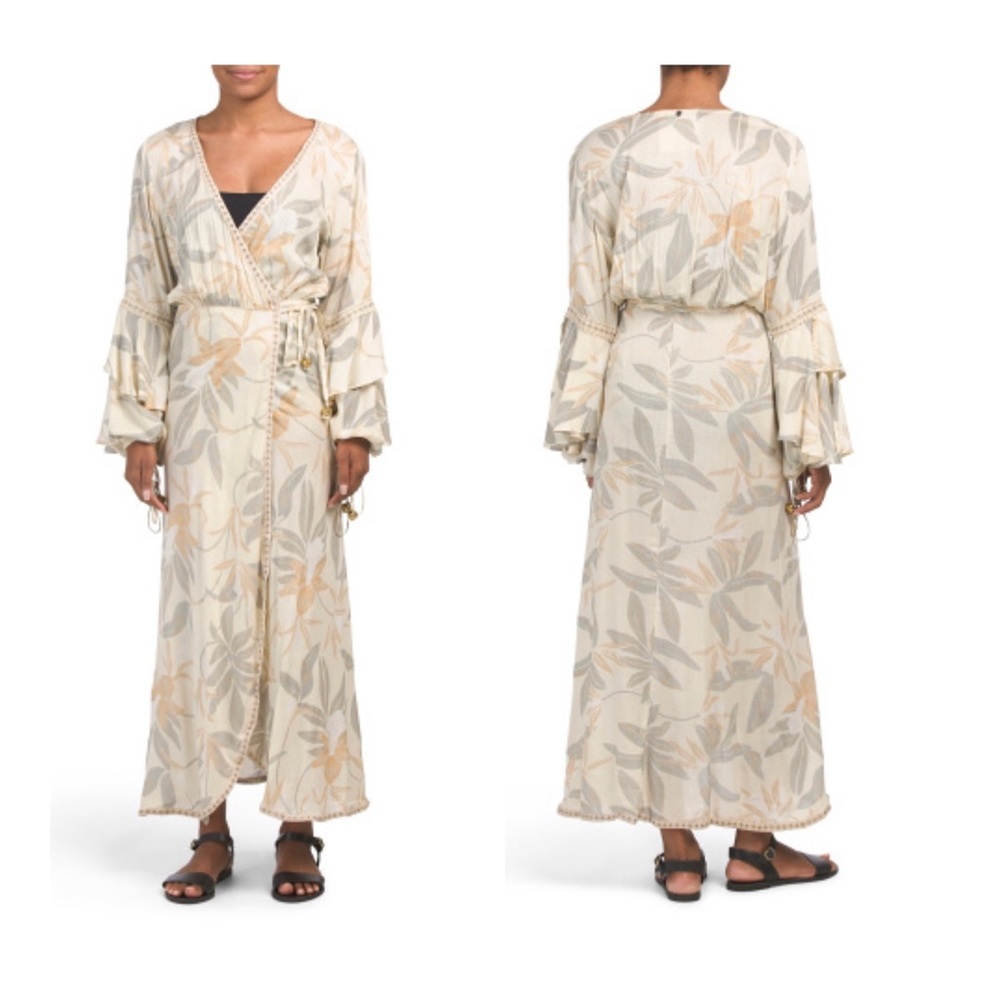 Z&L Europe Wrap Maxi Cover Up Dress Size Small NWT